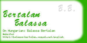 bertalan balassa business card